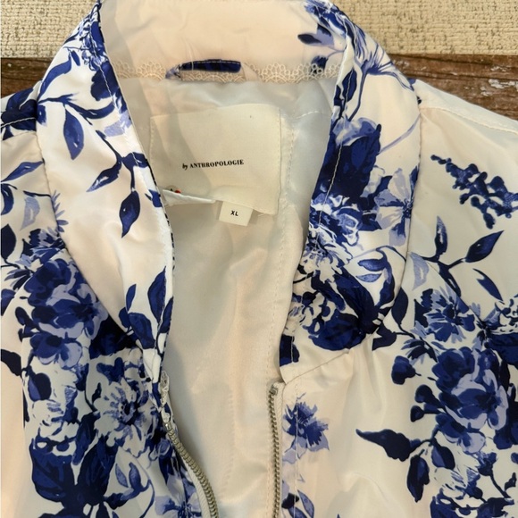Anthropologie Blue and White Jacket with Floral Design - Picture 3 of 6